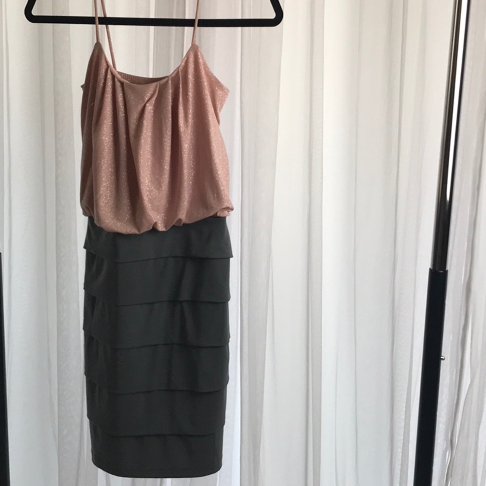 Sexy dress  blush glittery with grey bottom part
